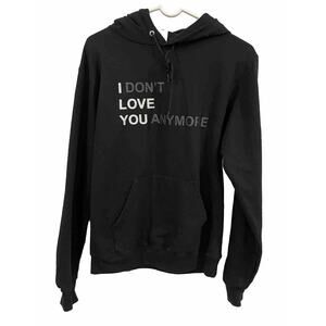 Alpha Industries J FROST Black Hoodie with 'I DON'T LOVE YOU ANYMORE' Print
